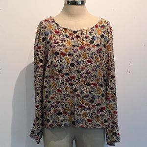 h&m long sleeve print top